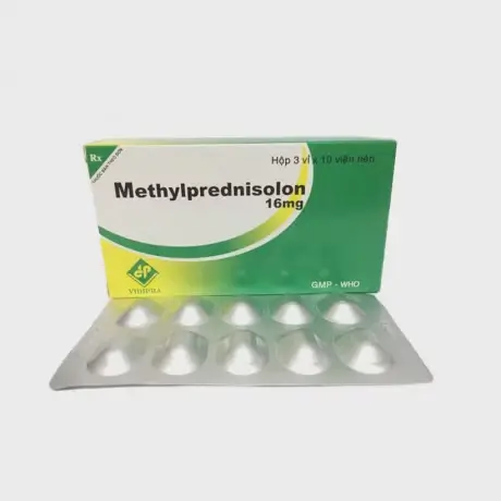 Viên nén Methylprednisolon 16mg Vidipha trị viêm thấp khớp, hen suyễn, lupus ban đỏ (3 vỉ x 10 viên)