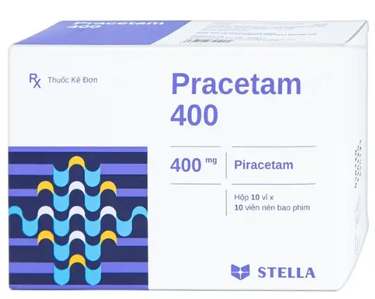 Viên nén Pracetam 400 Stella điều trị chóng mặt, suy giảm trí nhớ (10 vỉ x 10 viên)