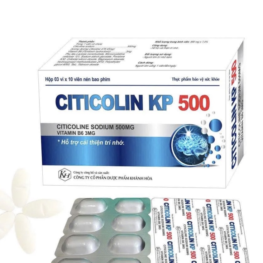 Viên uống Citicolin KP 500 hỗ trợ cải thiện trí nhớ