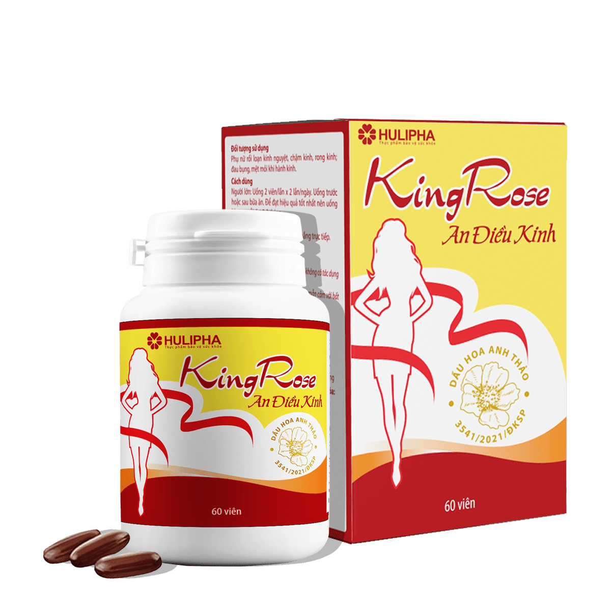 Viên Uống Kingrose An Điều Kinh HULIPHA Hỗ Trợ Điều Hòa Kinh Nguyêt, Hết Chậm Kinh Hộp 60 Viên