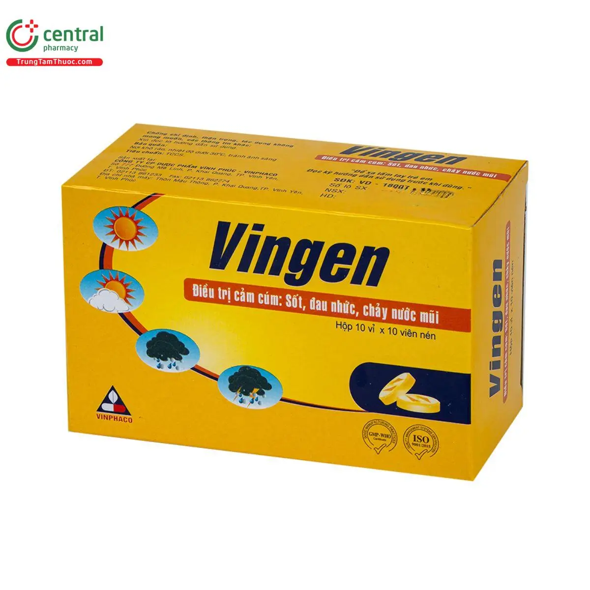 Vingen Điều trị cảm cúm, sốt, đau nhức, chảy nước mũi